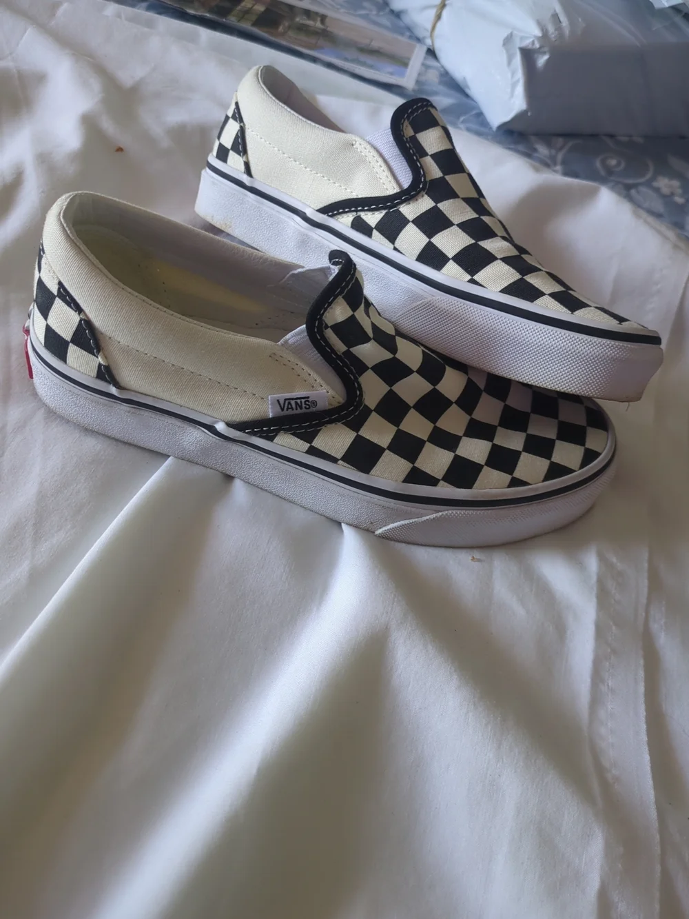 Vans Kids Black & White Checkerboard Slip-On Sneakers - Picture 7 of 8